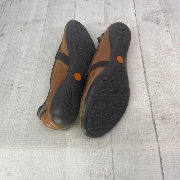 Sesto Meucci Brown Leather Gold Tone Metallic Mesh Mary Jane Ballet Flats Sz 8 N - Picture 11 of 16